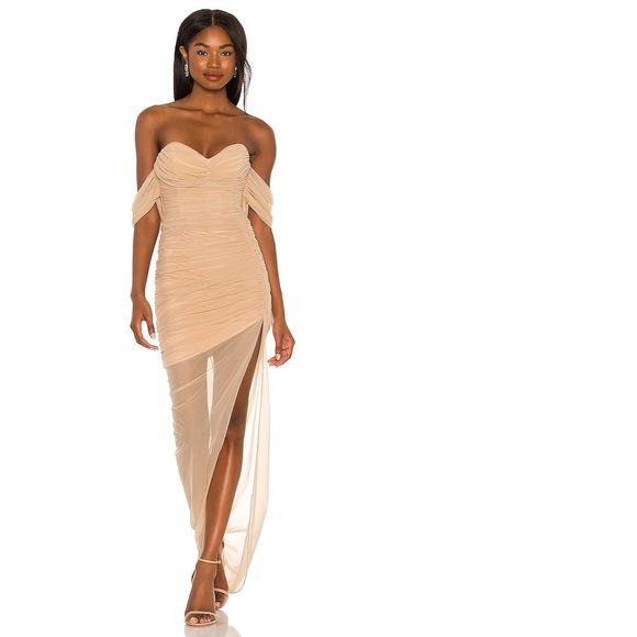 NEW Size S Nookie x REVOLVE Dita Mesh Gown in Nude Tan Beige REVOLVE MSRP $369 - Picture 4 of 9